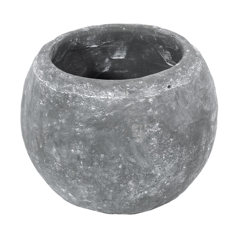 GloboStar® Artificial Garden ALONISSOS 20458 Τσιμεντένιο Κασπώ Γλάστρα - Flower Pot Γκρι Φ18.5cm x Υ14.5cm