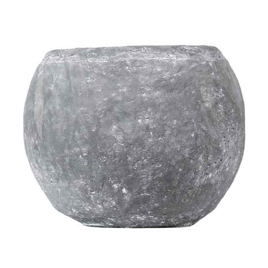 GloboStar® Artificial Garden ALONISSOS 20458 Τσιμεντένιο Κασπώ Γλάστρα - Flower Pot Γκρι Φ18.5cm x Υ14.5cm