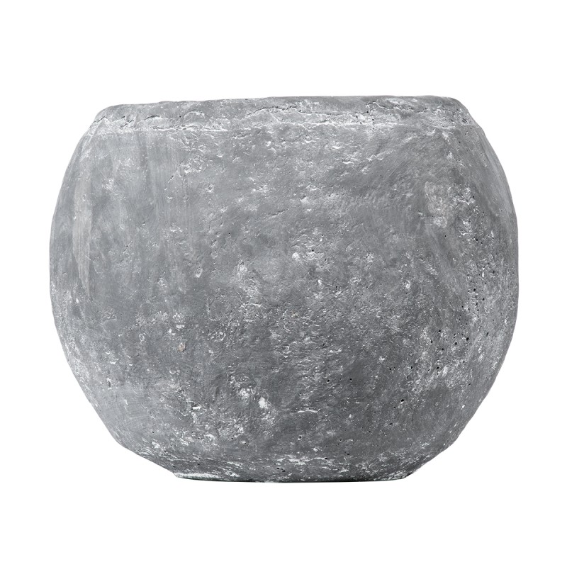 GloboStar® Artificial Garden ALONISSOS 20458 Τσιμεντένιο Κασπώ Γλάστρα - Flower Pot Γκρι Φ18.5cm x Υ14.5cm