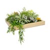 GloboStar® Artificial Garden VARIOUS PLANT 20641 Τεχνητό Διακοσμητικό Φυλλωσιάς σε Ξύλινο Πάνελ - Κάθετος Κήπος Μιξ Μ60 x Π60 x Υ32cm