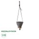 GloboStar® Artificial Garden AIGINA 20466 Κρεμαστό Πήλινο Κεραμικό Κασπώ Γλάστρα - Flower Pot Μαύρο Φ13cm x Υ15cm