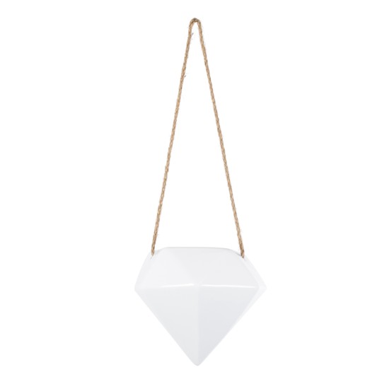GloboStar® Artificial Garden HERAKLIO 20467 Κρεμαστό Πήλινο Κεραμικό Κασπώ Γλάστρα - Flower Pot Λευκό Μ13.5 x Π15.5 x Υ37cm GloboStar® Artificial Garden HERAKLIO 20467 Κρεμαστό Πήλινο Κεραμικό Κασπώ Γλάστρα - Flower Pot Λευκό Μ13.5cm x Π15.5 x Υ37cm