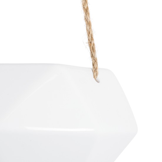 GloboStar® Artificial Garden HERAKLIO 20467 Κρεμαστό Πήλινο Κεραμικό Κασπώ Γλάστρα - Flower Pot Λευκό Μ13.5 x Π15.5 x Υ37cm GloboStar® Artificial Garden HERAKLIO 20467 Κρεμαστό Πήλινο Κεραμικό Κασπώ Γλάστρα - Flower Pot Λευκό Μ13.5cm x Π15.5 x Υ37cm