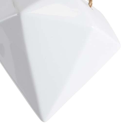 GloboStar® Artificial Garden HERAKLIO 20467 Κρεμαστό Πήλινο Κεραμικό Κασπώ Γλάστρα - Flower Pot Λευκό Μ13.5 x Π15.5 x Υ37cm GloboStar® Artificial Garden HERAKLIO 20467 Κρεμαστό Πήλινο Κεραμικό Κασπώ Γλάστρα - Flower Pot Λευκό Μ13.5cm x Π15.5 x Υ37cm
