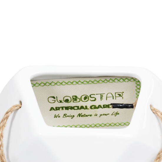 GloboStar® Artificial Garden HERAKLIO 20467 Κρεμαστό Πήλινο Κεραμικό Κασπώ Γλάστρα - Flower Pot Λευκό Μ13.5 x Π15.5 x Υ37cm GloboStar® Artificial Garden HERAKLIO 20467 Κρεμαστό Πήλινο Κεραμικό Κασπώ Γλάστρα - Flower Pot Λευκό Μ13.5cm x Π15.5 x Υ37cm