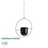 GloboStar® Artificial Garden TILOS 20485 Κρεμαστό Μεταλλικό Κασπώ Γλάστρα - Flower Pot Μαύρο Φ35cm x Υ15cm