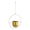 GloboStar® Artificial Garden TILOS 20486 Κρεμαστό Μεταλλικό Κασπώ Γλάστρα - Flower Pot Χρυσό Φ35cm x Υ15cm
