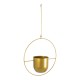 GloboStar® Artificial Garden TILOS 20486 Κρεμαστό Μεταλλικό Κασπώ Γλάστρα - Flower Pot Χρυσό Φ35cm x Υ15cm