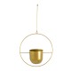 GloboStar® Artificial Garden TILOS 20486 Κρεμαστό Μεταλλικό Κασπώ Γλάστρα - Flower Pot Χρυσό Φ35cm x Υ15cm