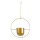 GloboStar® Artificial Garden TILOS 20486 Κρεμαστό Μεταλλικό Κασπώ Γλάστρα - Flower Pot Χρυσό Φ35cm x Υ15cm
