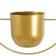 GloboStar® Artificial Garden TILOS 20486 Κρεμαστό Μεταλλικό Κασπώ Γλάστρα - Flower Pot Χρυσό Φ35cm x Υ15cm