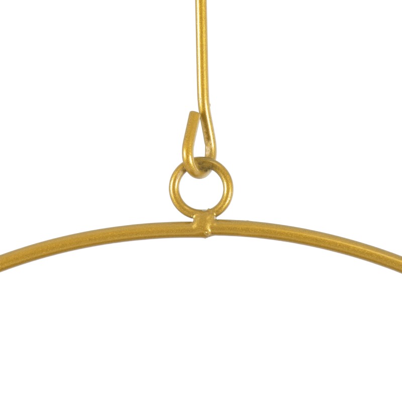 GloboStar® Artificial Garden TILOS 20486 Κρεμαστό Μεταλλικό Κασπώ Γλάστρα - Flower Pot Χρυσό Φ35cm x Υ15cm