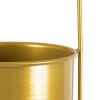 GloboStar® Artificial Garden NISYROS 20488 Κρεμαστό Μεταλλικό Κασπώ Γλάστρα - Flower Pot Χρυσό Φ16cm x Υ52cm