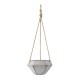 GloboStar® Artificial Garden SARAKINIKO 20490 Κρεμαστό Πήλινο Κεραμικό Κασπώ Γλάστρα - Flower Pot Γκρι Φ10cm x Υ36cm