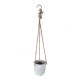GloboStar® Artificial Garden SCORPIOS 20491 Κρεμαστό Πήλινο Κεραμικό Κασπώ Γλάστρα - Flower Pot Γκρι Φ8.5cm x Υ36cm