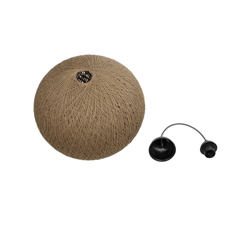 GLOBOSTAR® SOLEI 205-0001 Boho Κρεμαστό Φωτιστικό Οροφής με Ντουί 1 x E27 AC 220-240V IP20 - Μπεζ - M40 x Π40 x Υ45cm