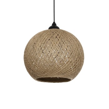 GLOBOSTAR® SOLEI 205-0002 Boho Κρεμαστό Φωτιστικό Οροφής με Ντουί 1 x E27 AC 220-240V IP20 - Μπεζ - M30 x Π30 x Υ26cm