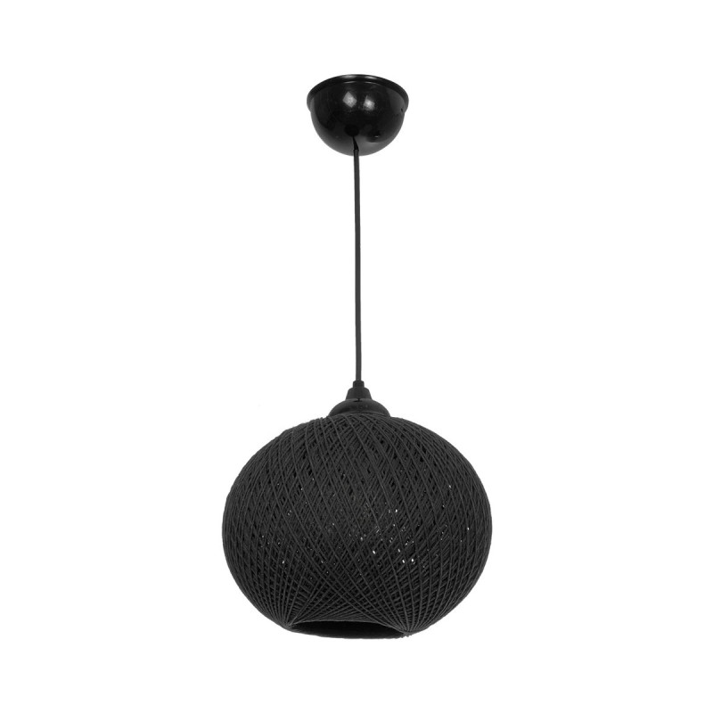 GLOBOSTAR® SOLEI 205-0006 Boho Κρεμαστό Φωτιστικό Οροφής με Ντουί 1 x E27 AC 220-240V IP20 - Μαύρο - M20 x Π20 x Υ25cm