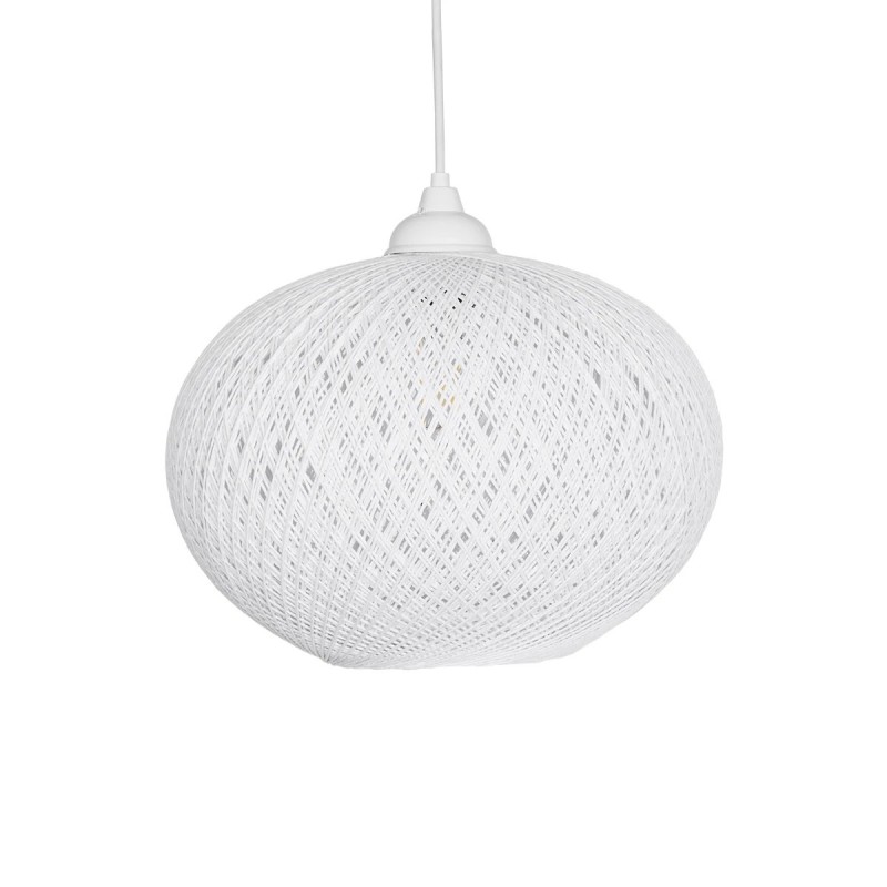 GLOBOSTAR® SOLEI 205-0008 Boho Κρεμαστό Φωτιστικό Οροφής με Ντουί 1 x E27 AC 220-240V IP20 - Λευκό - M30 x Π30 x Υ35cm