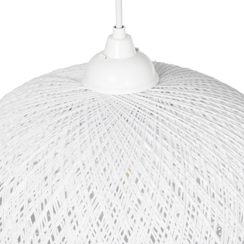 GLOBOSTAR® SOLEI 205-0008 Boho Κρεμαστό Φωτιστικό Οροφής με Ντουί 1 x E27 AC 220-240V IP20 - Λευκό - M30 x Π30 x Υ35cm