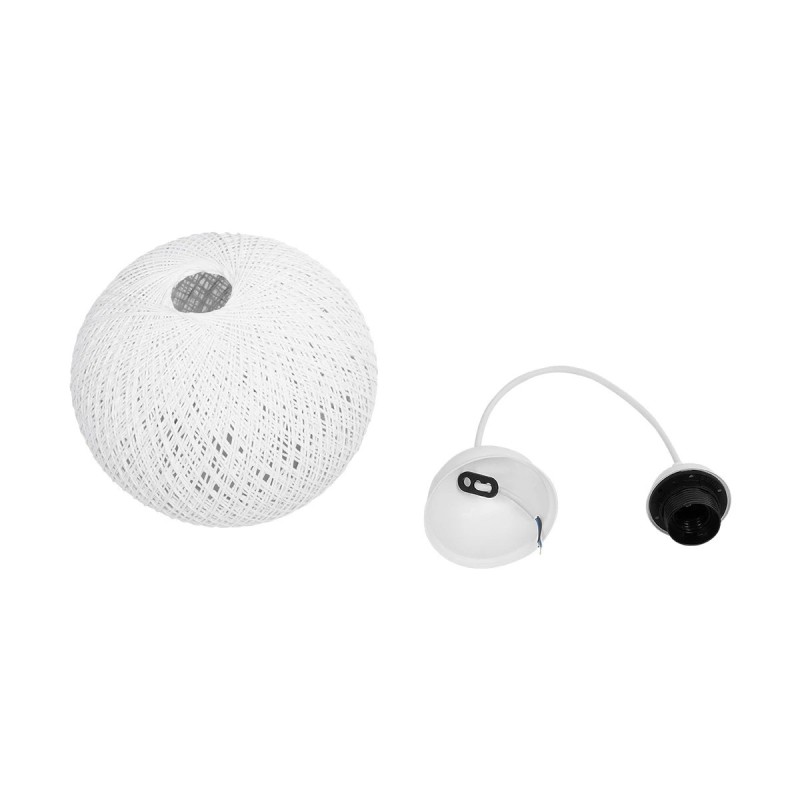 GLOBOSTAR® SOLEI 205-0009 Boho Κρεμαστό Φωτιστικό Οροφής με Ντουί 1 x E27 AC 220-240V IP20 - Λευκό - M20 x Π20 x Υ25cm