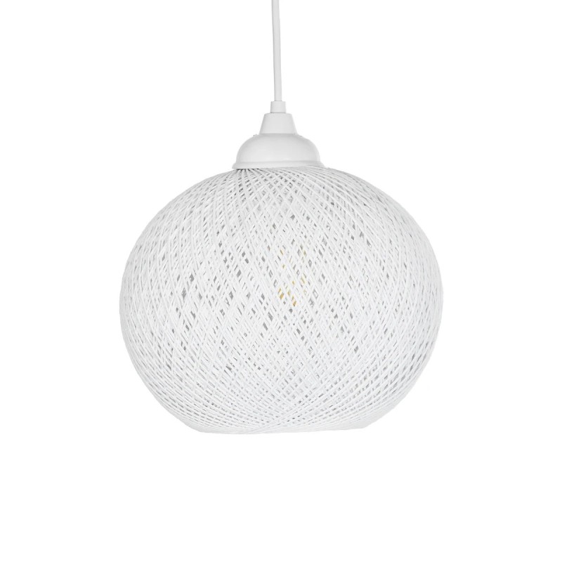 GLOBOSTAR® SOLEI 205-0009 Boho Κρεμαστό Φωτιστικό Οροφής με Ντουί 1 x E27 AC 220-240V IP20 - Λευκό - M20 x Π20 x Υ25cm