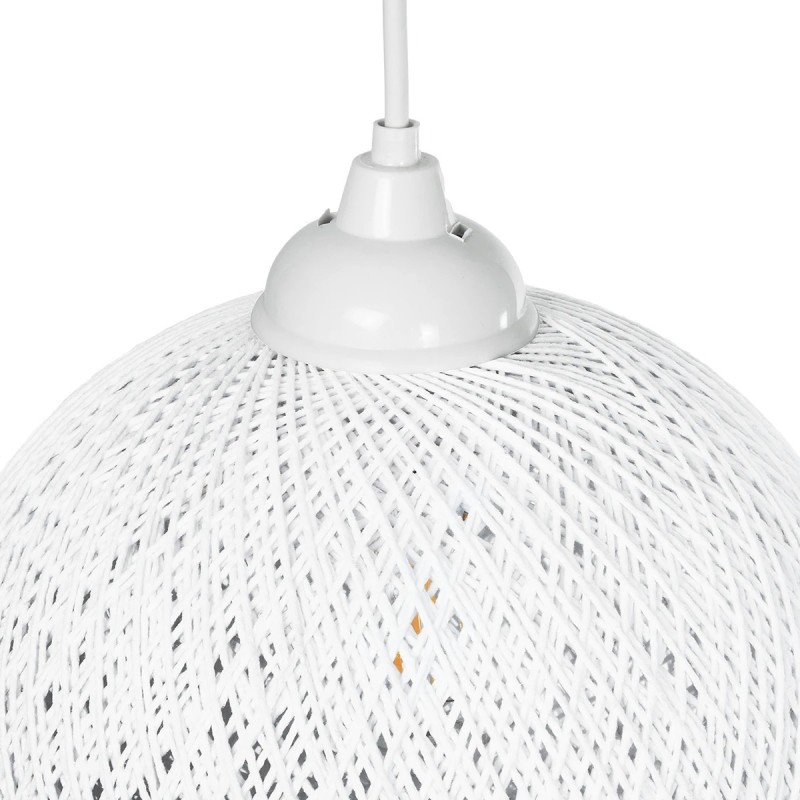 GLOBOSTAR® SOLEI 205-0009 Boho Κρεμαστό Φωτιστικό Οροφής με Ντουί 1 x E27 AC 220-240V IP20 - Λευκό - M20 x Π20 x Υ25cm