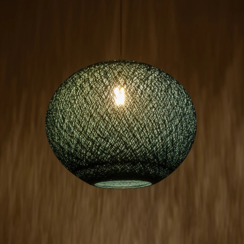 GLOBOSTAR® SOLEI 205-0010 Boho Κρεμαστό Φωτιστικό Οροφής με Ντουί 1 x E27 AC 220-240V IP20 - Τιρκουάζ - M40 x Π40 x Υ45cm