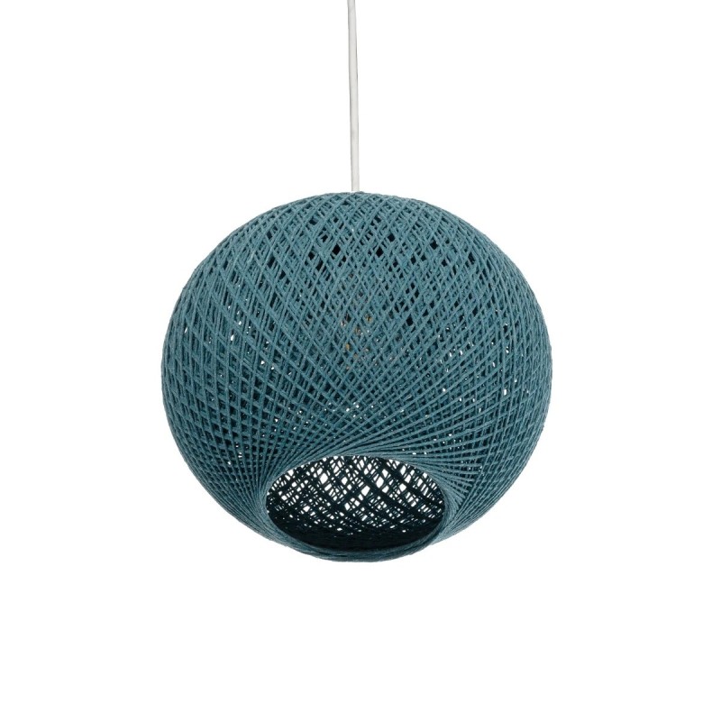 GLOBOSTAR® SOLEI 205-0012 Boho Κρεμαστό Φωτιστικό Οροφής με Ντουί 1 x E27 AC 220-240V IP20 - Τιρκουάζ - M20 x Π20 x Υ25cm