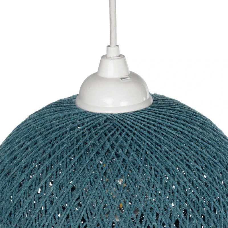 GLOBOSTAR® SOLEI 205-0012 Boho Κρεμαστό Φωτιστικό Οροφής με Ντουί 1 x E27 AC 220-240V IP20 - Τιρκουάζ - M20 x Π20 x Υ25cm