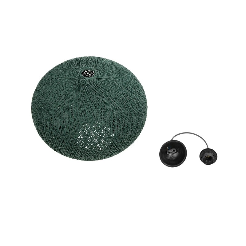 GLOBOSTAR® SOLEI 205-0013 Boho Κρεμαστό Φωτιστικό Οροφής με Ντουί 1 x E27 AC 220-240V IP20 - Πράσινο - M40 x Π40 x Υ45cm