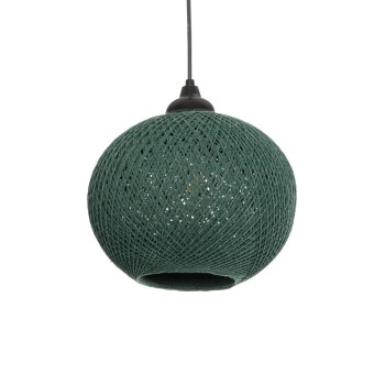 GLOBOSTAR® SOLEI 205-0015 Boho Κρεμαστό Φωτιστικό Οροφής με Ντουί 1 x E27 AC 220-240V IP20 - Πράσινο - M20 x Π20 x Υ25cm
