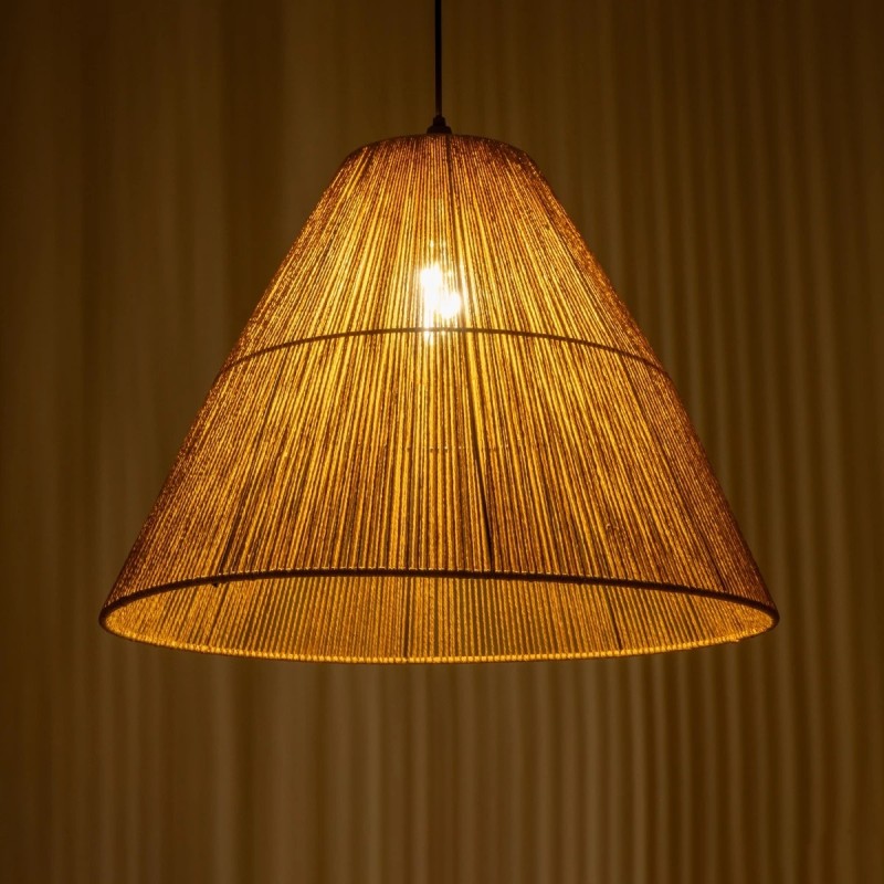 GLOBOSTAR® HUTT 205-0018 Boho Κρεμαστό Φωτιστικό Οροφής με Ντουί 1 x E27 AC 220-240V IP20 - Μπεζ - M50 x Π50 x Υ40cm