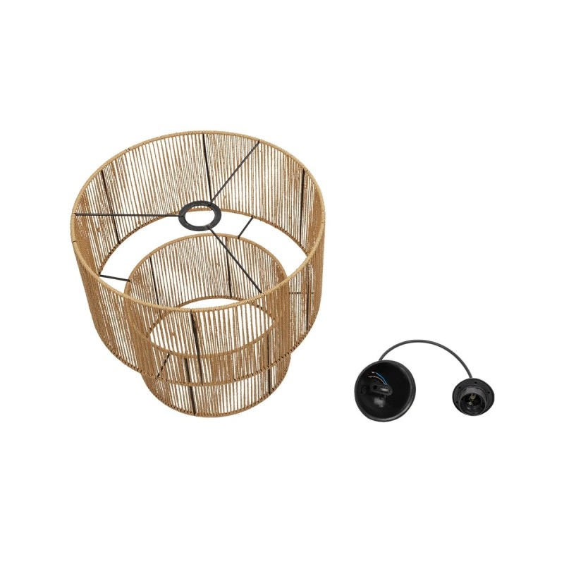 GLOBOSTAR® ROXXI 205-0019 Boho Κρεμαστό Φωτιστικό Οροφής με Ντουί 1 x E27 AC 220-240V IP20 - Μπεζ - M35 x Π35 x Υ37cm