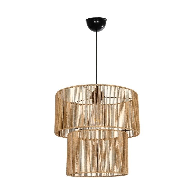 GLOBOSTAR® ROXXI 205-0019 Boho Κρεμαστό Φωτιστικό Οροφής με Ντουί 1 x E27 AC 220-240V IP20 - Μπεζ - M35 x Π35 x Υ37cm