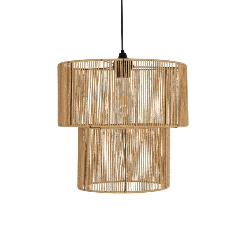 GLOBOSTAR® ROXXI 205-0019 Boho Κρεμαστό Φωτιστικό Οροφής με Ντουί 1 x E27 AC 220-240V IP20 - Μπεζ - M35 x Π35 x Υ37cm