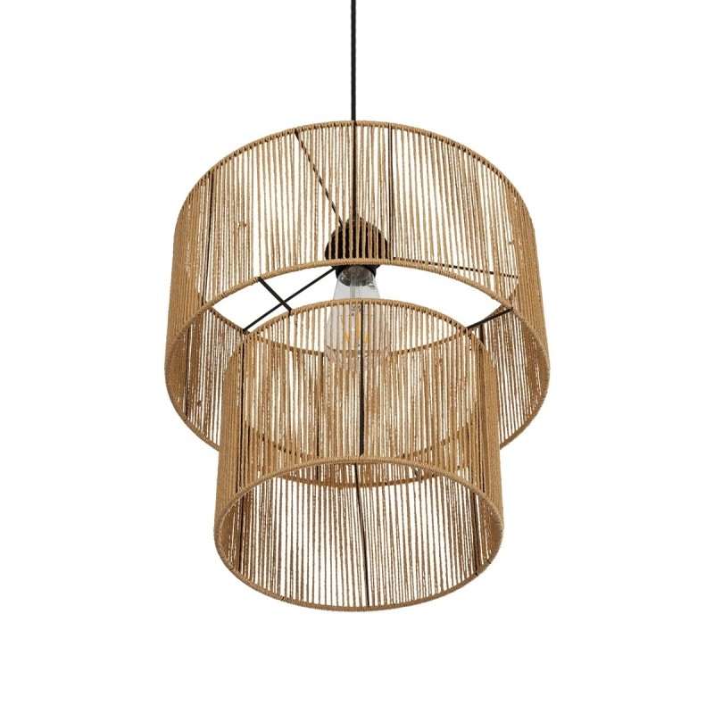 GLOBOSTAR® ROXXI 205-0019 Boho Κρεμαστό Φωτιστικό Οροφής με Ντουί 1 x E27 AC 220-240V IP20 - Μπεζ - M35 x Π35 x Υ37cm