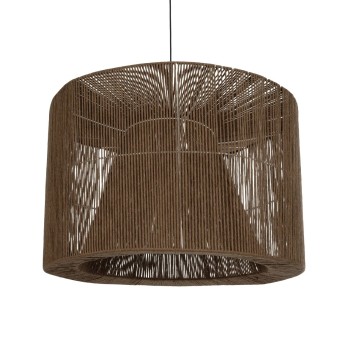 GLOBOSTAR® ZYLINDER 205-0023 Boho Κρεμαστό Φωτιστικό Οροφής με Ντουί 1 x E27 AC 220-240V IP20 - Καφέ - M80 x Π80 x Υ51cm