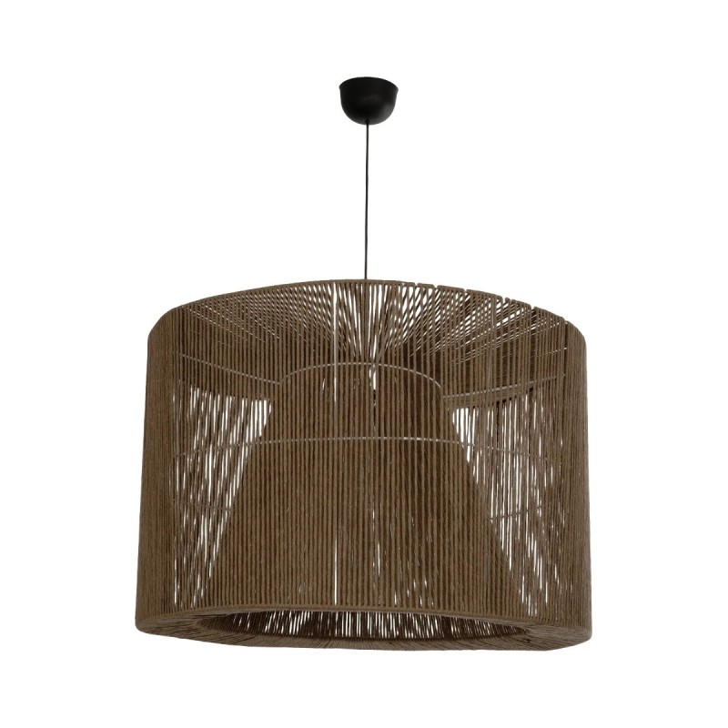 GLOBOSTAR® ZYLINDER 205-0023 Boho Κρεμαστό Φωτιστικό Οροφής με Ντουί 1 x E27 AC 220-240V IP20 - Καφέ - M80 x Π80 x Υ51cm