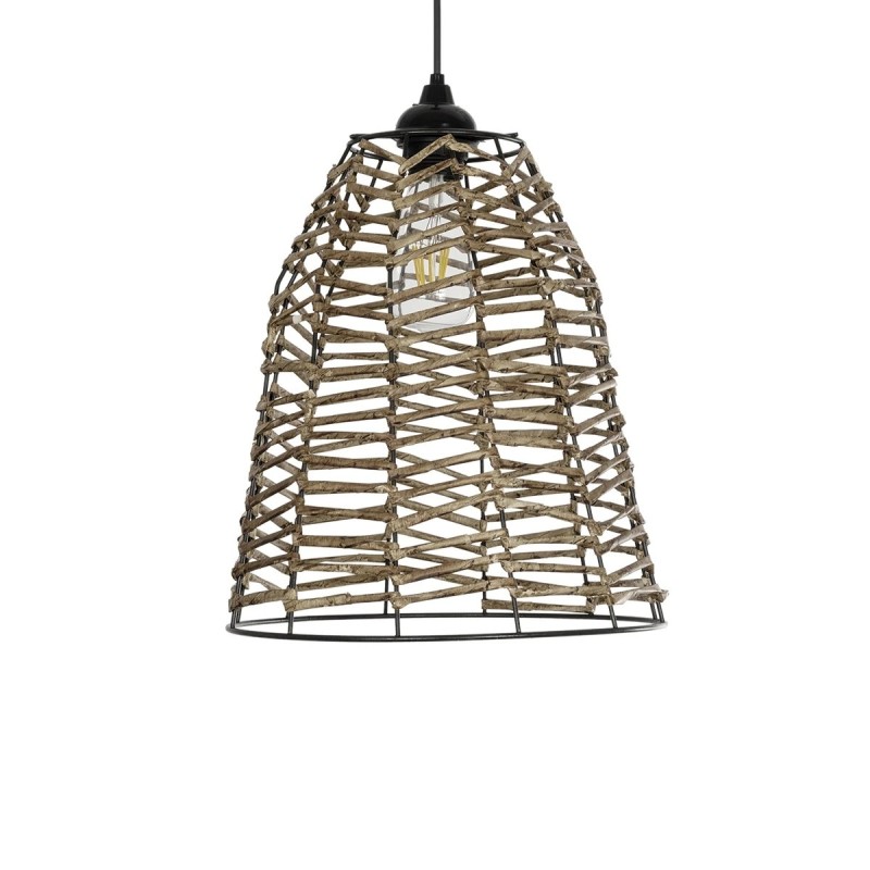 GLOBOSTAR® NETZ 205-0026 Boho Κρεμαστό Φωτιστικό Οροφής με Ντουί 1 x E27 AC 220-240V IP20 - Μπεζ - M30 x Π30 x Υ38cm