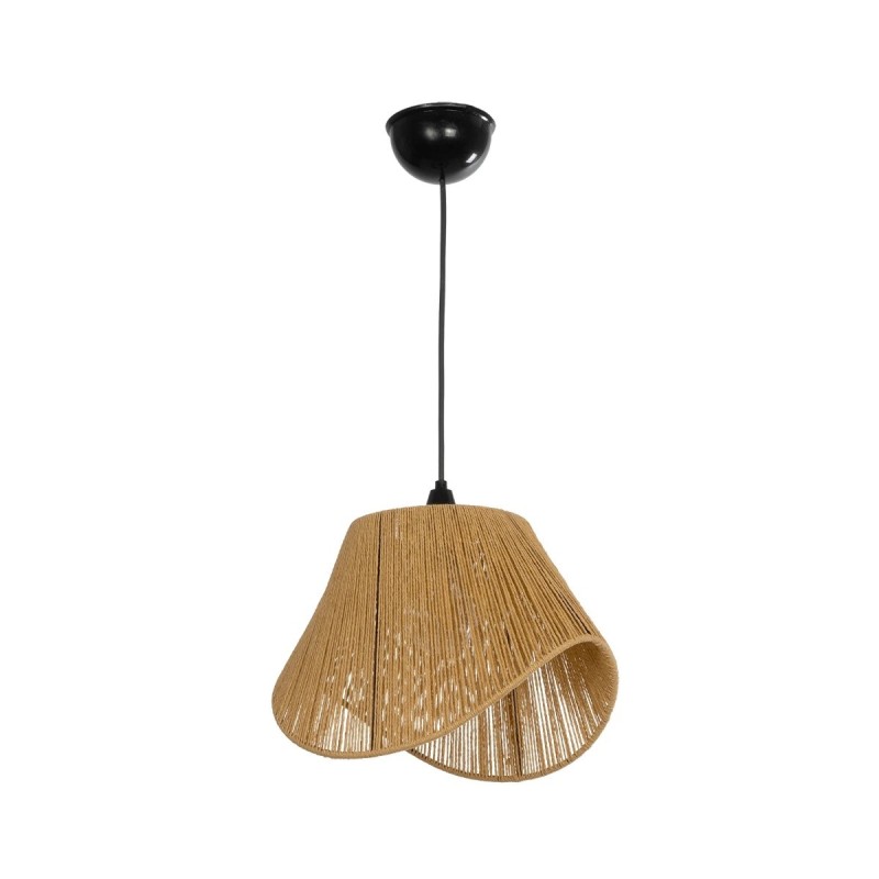 GLOBOSTAR® ELDA 205-0032 Boho Κρεμαστό Φωτιστικό Οροφής με Ντουί 1 x E27 AC 220-240V IP20 - Μπεζ - M32 x Π21 x Υ24cm