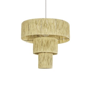 GLOBOSTAR® COROIN 205-0035 Boho Κρεμαστό Φωτιστικό Οροφής με Ντουί 1 x E27 AC 220-240V IP20 - Μπεζ - M70 x Π70 x Υ64cm
