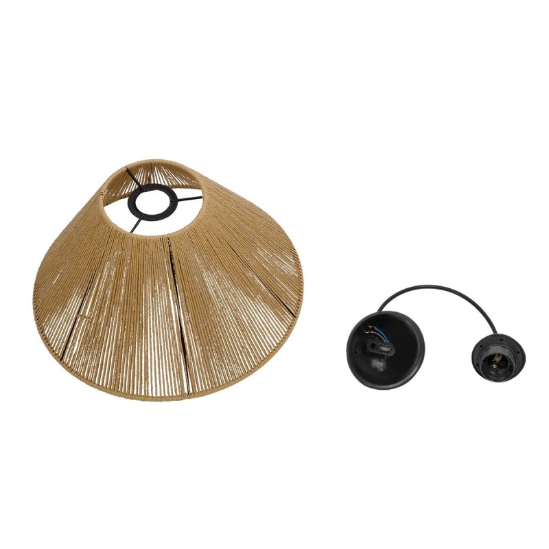 GLOBOSTAR® COROIN 205-0036 Boho Κρεμαστό Φωτιστικό Οροφής με Ντουί 1 x E27 AC 220-240V IP20 - Μπεζ - M35 x Π35 x Υ21cm