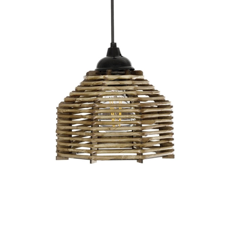 GLOBOSTAR® JUTTO 205-0040 Boho Κρεμαστό Φωτιστικό Οροφής με Ντουί 1 x E27 AC 220-240V IP20 - Μπεζ - M20 x Π20 x Υ18cm