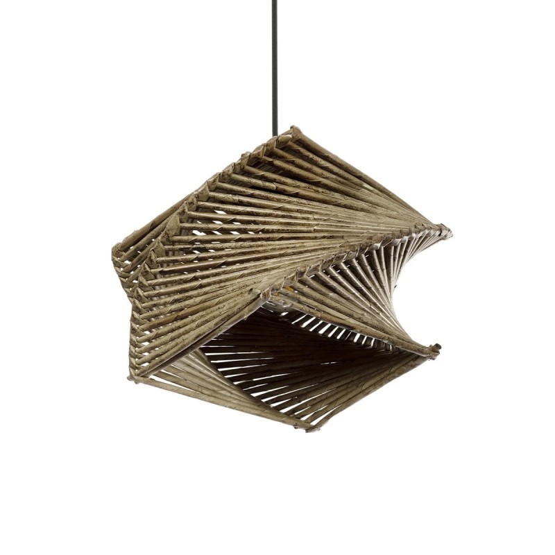 GLOBOSTAR® HUSLE 205-0043 Boho Κρεμαστό Φωτιστικό Οροφής με Ντουί 1 x E27 AC 220-240V IP20 - Μπεζ - M28 x Π28 x Υ19cm