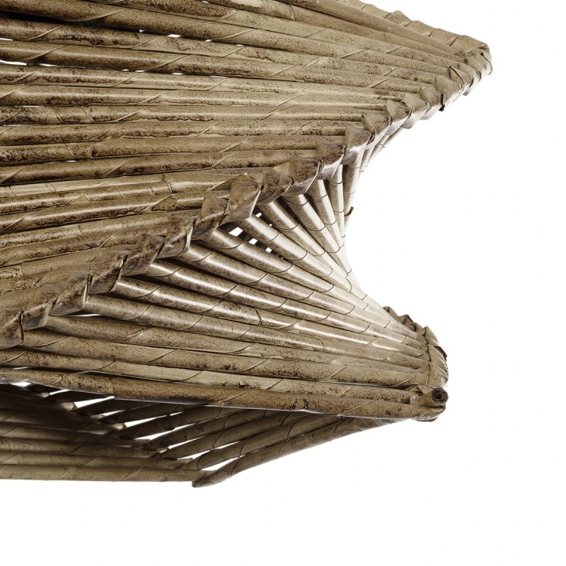 GLOBOSTAR® HUSLE 205-0043 Boho Κρεμαστό Φωτιστικό Οροφής με Ντουί 1 x E27 AC 220-240V IP20 - Μπεζ - M28 x Π28 x Υ19cm