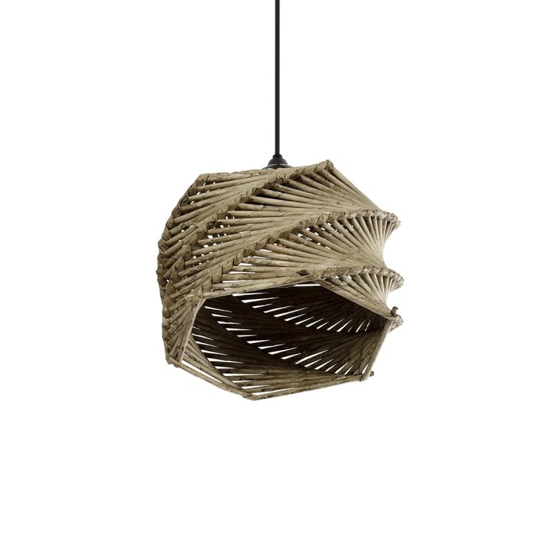 GLOBOSTAR® HUSLE 205-0044 Boho Κρεμαστό Φωτιστικό Οροφής με Ντουί 1 x E27 AC 220-240V IP20 - Μπεζ - M24 x Π24 x Υ21cm