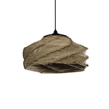 GLOBOSTAR® OLET 205-0049 Boho Κρεμαστό Φωτιστικό Οροφής με Ντουί 1 x E27 AC 220-240V IP20 - Μπεζ - M38 x Π38 x Υ23cm