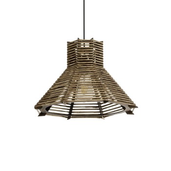 GLOBOSTAR® MEGALISTO 205-0051 Boho Κρεμαστό Φωτιστικό Οροφής με Ντουί 1 x E27 AC 220-240V IP20 - Καφέ- M40 x Π40 x Υ26cm