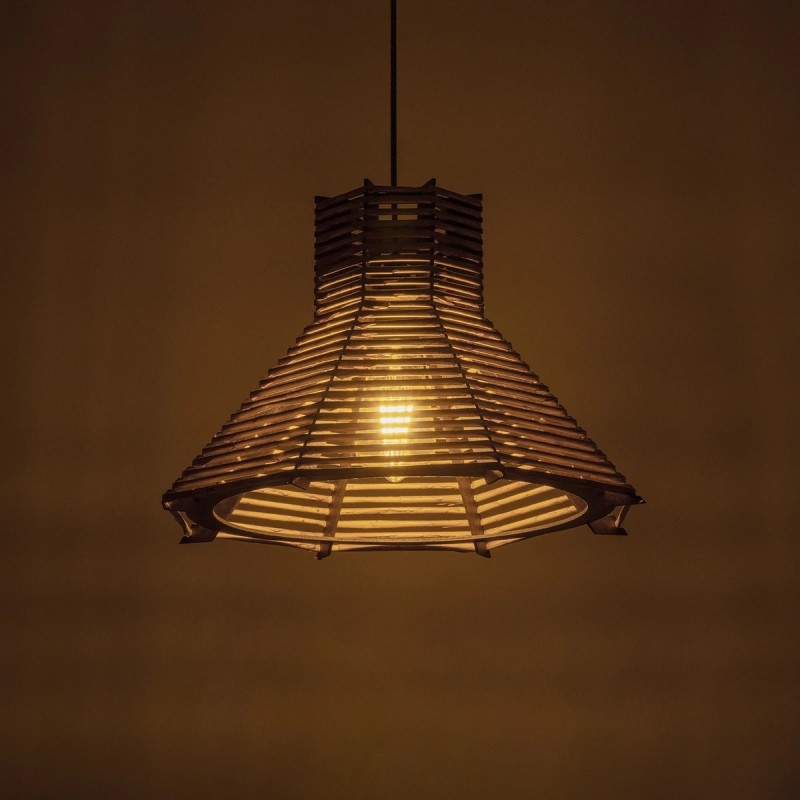 GLOBOSTAR® MEGALISTO 205-0051 Boho Κρεμαστό Φωτιστικό Οροφής με Ντουί 1 x E27 AC 220-240V IP20 - Μπεζ - M40 x Π40 x Υ26cm